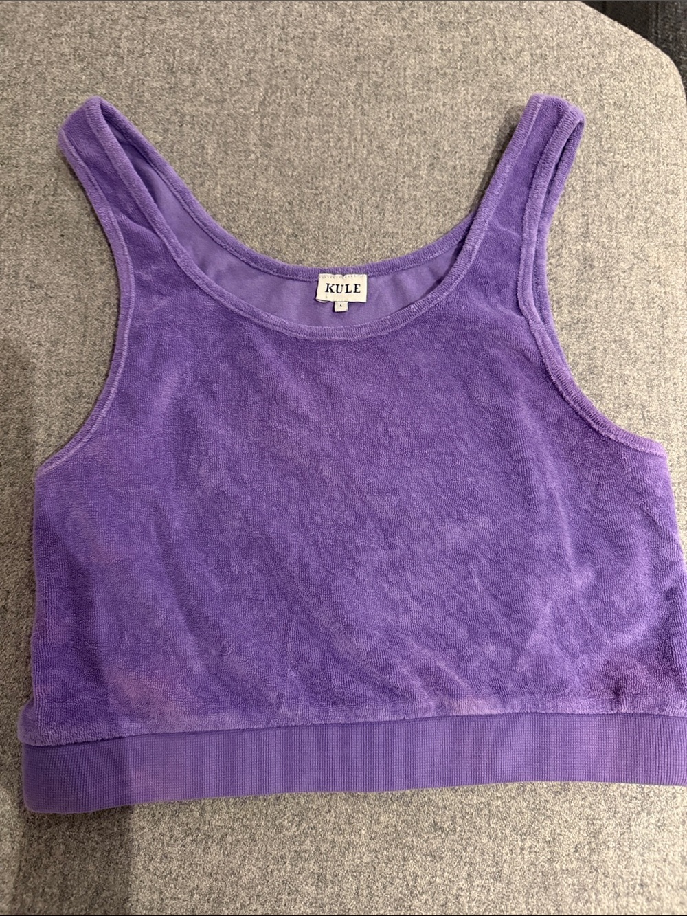 KULE Violet Terry Crop Tank Top